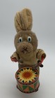 Wind-up Bunny Toy Drumming Rabbit 8    Vintage Mechanical Plush Works