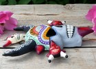 Sugar Skull Devil Face Mask Clay Day Of The Dead Handmade Puebla Mexico Folk Art