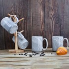 Nbabsr Coffee Mugs Set Of 4 16 Oz Large 16 Ounces  pack 4   Gray Marble