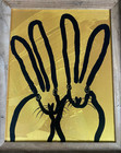 Hunt Slonem Gold Bunnys Framed