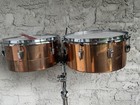Vintage 1960s Ludwig Copper Timbales W  Lp Stand 