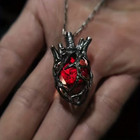 Mip- Gothic Skull Coffin Pendant Necklace W matching 24 Inch Chain Lobster Clasp