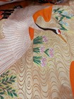 Japanese Kimono Uchikake Vintage Gorgeous Robe Red Vermilion Crane