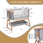 Baby bassinet Bedside Sleeper With Wheels storage Basket mosquito Nets adjustabl