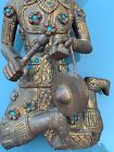 Pair Large Carved Giltwood Vintage Thai Figures Of Siamese Musicians