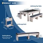 7ft 3-in-1 Pool Table With Dining Top   Table Tennis   Billiard Table Set Wit   