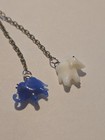 Vintage antique Irice Czech Scent Bottle W Dangle Tiny Elephants  2199 1107 