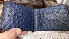 Premium Black Alligator Exterior  Cobalt Blue Interior Men s Billfold Wallet