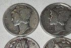 Lot Of 6 Vintage Mercury Dime Silver 10 Cent Coins 1940-1945