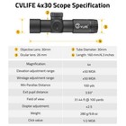 Compact 4x30 Fixed Magnification Rifle Scope W  Dual-illuminated Mil-dot Reticle