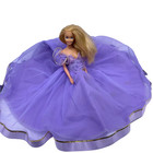 Barbie Doll Purple Sheer Princess Gown Dress Blonde Hair Vintage 80s Mattel