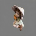 Vintage Flower Girl Blossom Hat Holding Flower Ceramic Figurine 1970   s