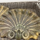 Antique 19th Century Cast Iron Shell Form Garden Ornament With Original Patina