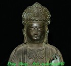9  old Tibet Pure Bronze Guanyin Kwan-yin Bodhisattva Goddess Buddha Statue