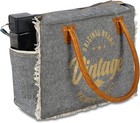Upcycled Canvas Tote Bag For Women Canvas Shoulder Handbag Cow Hide Leather Bag