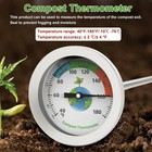 50cm Stainless Steel Compost Soil Thermometer Celsius Measuring 40-180    Garden