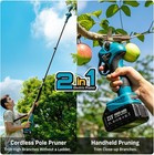 Seesii Cordless Electric Pole Pruning Shears Tree Trimming 15ft Reach 2x4000mah