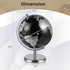 Metallic Black World Globe 8-inch Rotating Earth Globe Metal Stand Teaching Gift