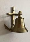 Vintage 5    Anchor Wall Mount Solid Brass Sailor Nautical Ship Bell  No Clapper