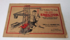 Vintage Original Erector Set In Metal Box 1930s W  1938 Instruction Booklet