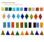 1050 Pieces Mixed Shapes Glass Mosaic Tiles For Crafts  Colorful Stained Glas   