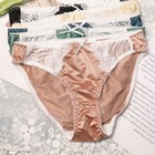5 Pack Lot Women s Vintage Satin Panties Briefs Lingeries Sexy Lace Underwear