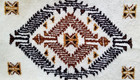 Vintage 1970s Aztec Southwest Latch Hook Rug   Wall Hanging - 54  X 28  - Euc