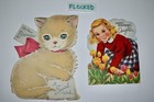 Lot Of 20 Vintage 1940s     1950s Girl Birthday Cards Flocked Novelty Die Cut   3 