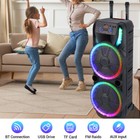 Large Portable Dual 15  Bluetooth Pa Speaker Dj Party System Tf aux tws W 2 Mic