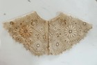 Antique Hand Made Lace Embroidered Collar Floral Vintage Victorian Lace Collar