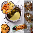 Multifunction Deep Fryer With Thermometer   Oil Drip Rack Gas induction Safe