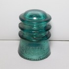 Vintage Antique Hemingray 3 25  Glass Insulator Aqua Blue Patented May 2 1893