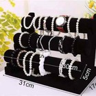 Velvet Bracelet Holder Stand T-bar Jewelry Organizer Rack Watch Necklace Display