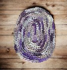 Amish Knot Rug Cotton Fabric In Purple And White Colored Crochet Pattern