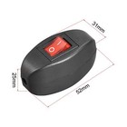 Inline Cord Switch Ac250v 6a  125v 10a On-off Through Red Led Rocker Switch