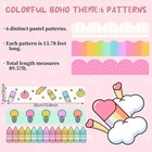 Kosiz 90ft Pastel Crayon Bulletin Board Borders  78 Pcs  Bright Decor