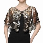  Lace Wedding Shawl Wrap For Women Evening Cape Bridal Shoulder Dark Black