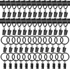 50 Pcs Curtain Rings With Clips - 1 26 In Black Metal Drapery Rings