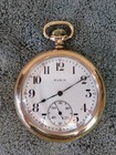 1915 Elgin Open Face Pocket Watch 12 Model 3 17j 14k Gold Filled Nice Nice