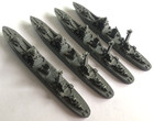 4  Hansa S45 Soviet Don Class Waterline 1 1250 Painted Metal Ship Fleet  70s Vtg