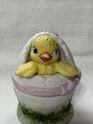 Vintage Lefton China Hand Painted Porcelain Easter Egg Trinket Candle