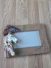 Vtg Sculpted Horse Picture Frame Rustic Western Boho 3d Equestrian Photo Decor