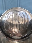 Vintage Sterling Silver 642 Frosted Glass Dresser Jar Monogrammed Vanity