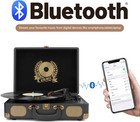Vinyl Record Player Bluetooth Turntable 3-speed Suitcase Portable Vintage Belt-d