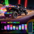 1 2 3ft Rgb Spiral Led Fat Whip Light Antenna Chase   Flag For Atv Rzr Utv 4wd
