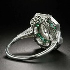Antique Edwardian Style Lab Created Diamond Art Deco Engagement 14k Gold Fn Ring