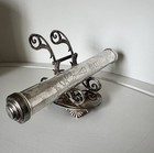 Vintage Silver Birth Certificate Holder Engraved W stand   never Used 