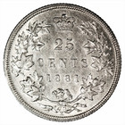 1881h Canada 25 Cents Victoria 5 81g  925 Silver 5 37g Asw