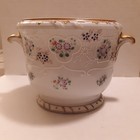 Mid 20th Century Porcelain Cachepot Painted Armorial Style Maker Unknown Used
