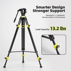 Video Tripod With 360   Fluid Head  Aluminum 65  Camera Stand 13 2lb Load